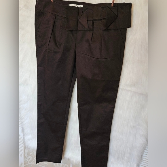 French Laundry Chocolate Origami Belt Slacks (NWOT) - Picture 2 of 7